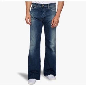 Gas North Woodstock flared Relaxed Jeans Sz 32 X 34 Distressed Blue Men’s